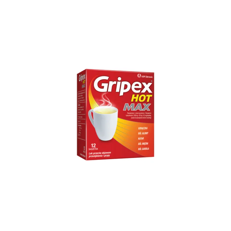 Gripex Hot Max 12 saszetek o smaku cytrynowym