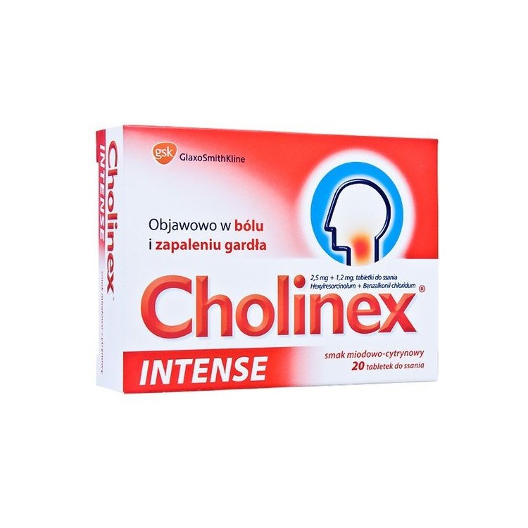 Cholinex Intense tabletki do ssania miód i cytryna 20 sztuk