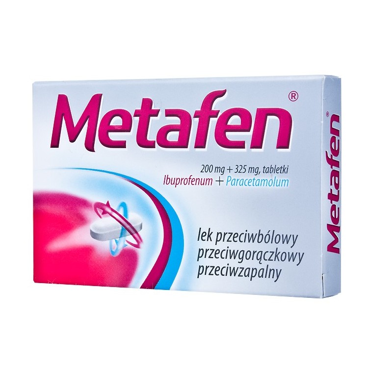 Metafen 0,2g+0,325g (ibuprofen + paracetamol) 20 tabletek