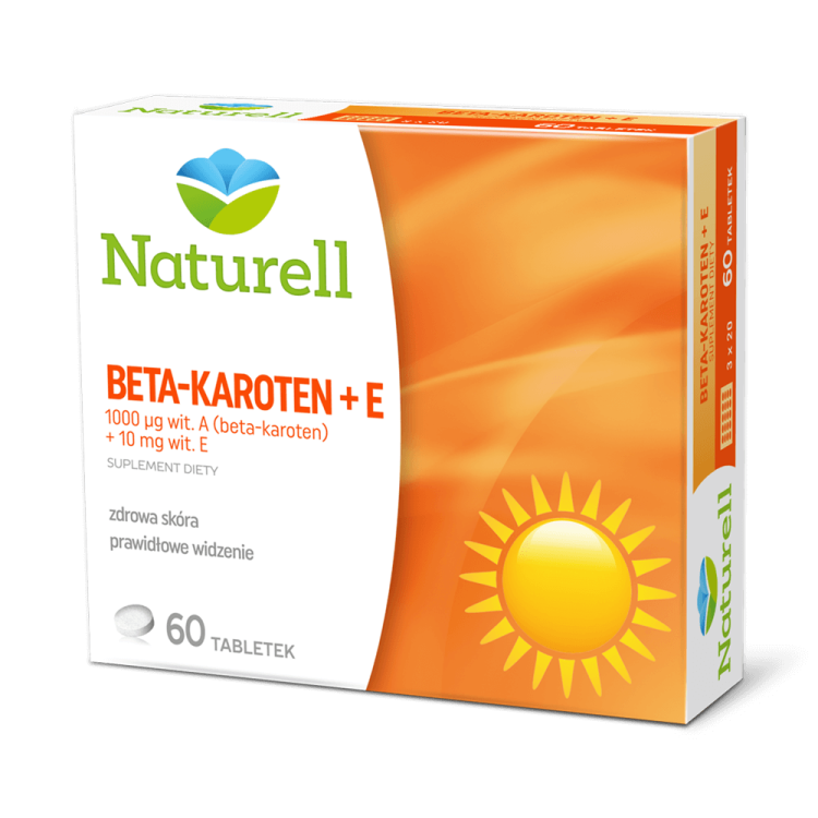 Beta Karoten + Witamina E 60 tabletek Naturell