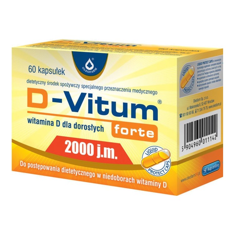 D-Vitum Forte 2000 j.m. dla dorosłych 60 kapsułek