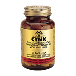SOLGAR Cynk chelat aminokwasowy 100 tabletek