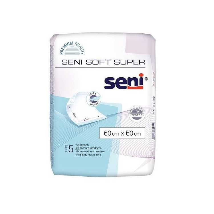 Podkłady higieniczne SENI SOFT SUPER 60 x 60cm 5 sztuk