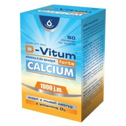 D-Vitum Forte Calcium 1000 j.m. witamina D dla dorosłych 60 tabletek do ssania