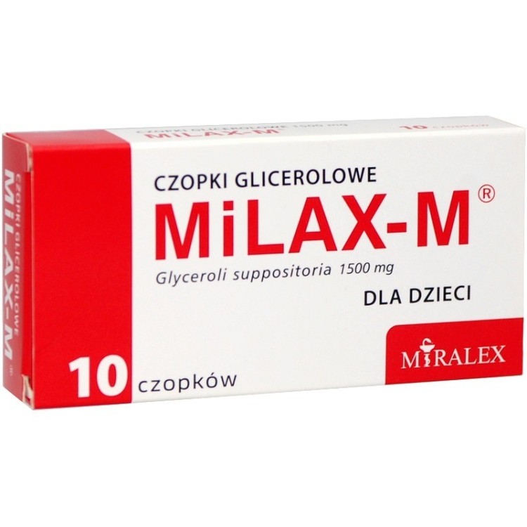 MiLAX-M Czopki glicerolowe dla dzieci 10szt