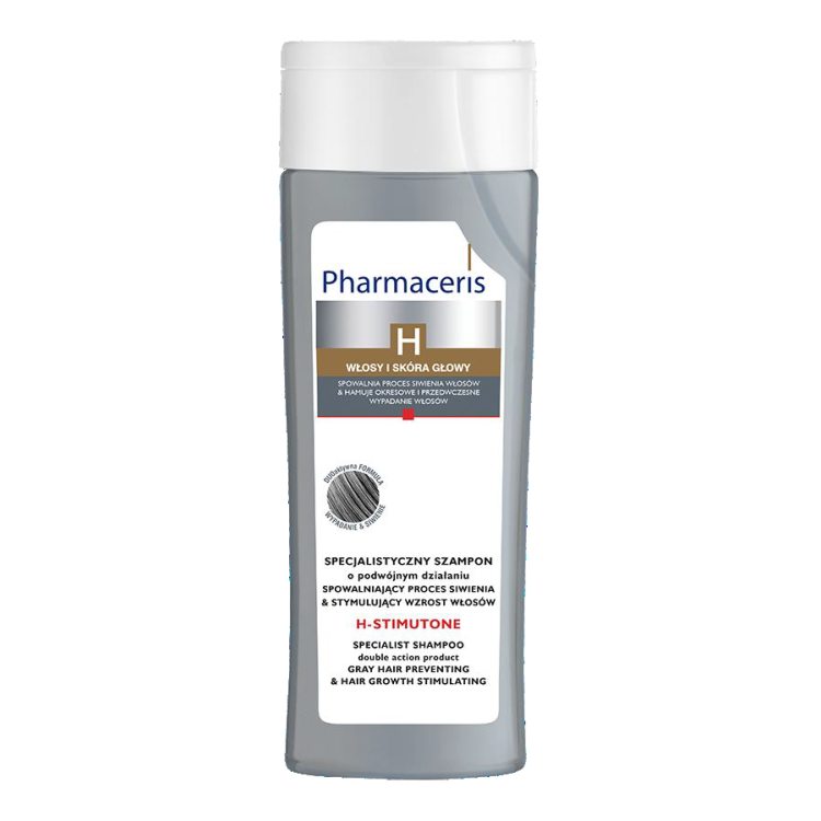 PHARMACERIS H H-STIMUTONE Specjalistyczny szampon o podwójnym działaniu spowalniający proces siwienia i stymulujący wzrost