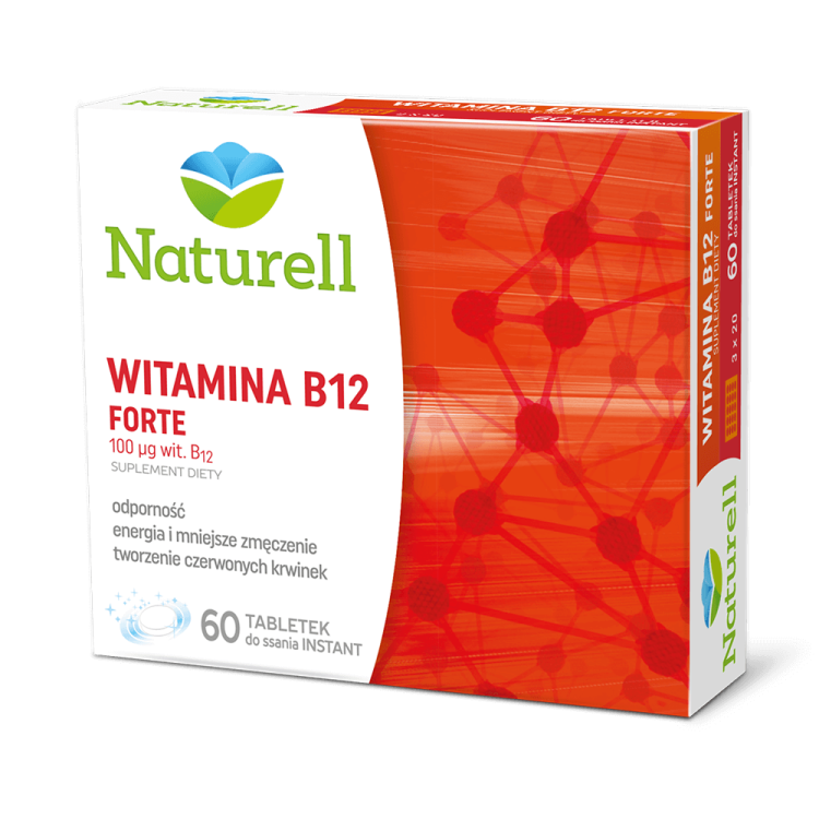 NATURELL Witamina B12 forte 60 tabletek do ssania