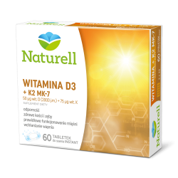 Witamina D3+K2 MK-7 60 tabletek do ssania Naturell