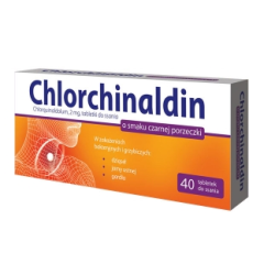 Chlorchinaldin 40 tabletek do ssania - o smaku czarnej porzeczki