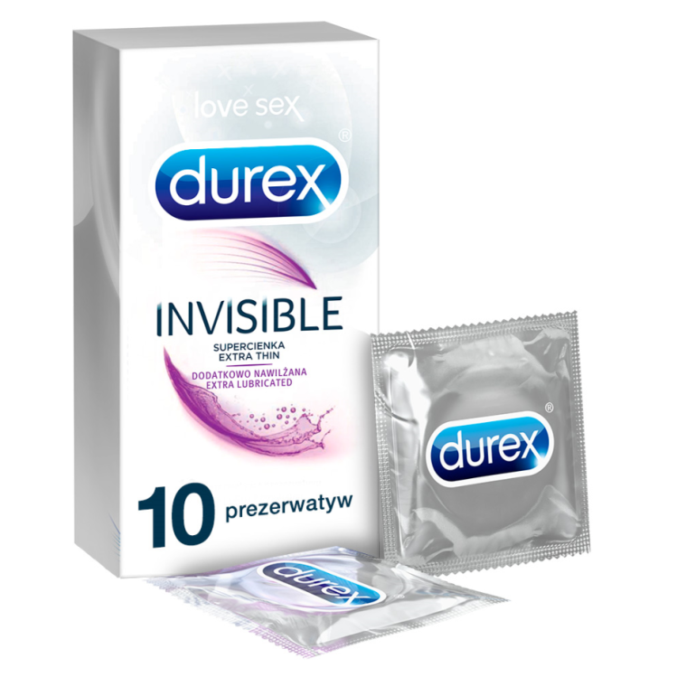 Prezerwatywy DUREX Invisible super cienka dodatkowo nawilżona 10 sztuk