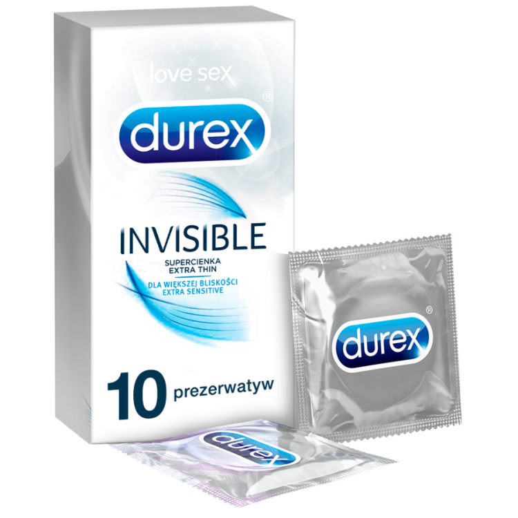 DUREX Invisible prezerwatywy Supercienka Extra Thin 10 sztuk