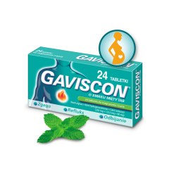 Gaviscon o smaku mięty TAB 24 tabletk do rozgryzania i żucia