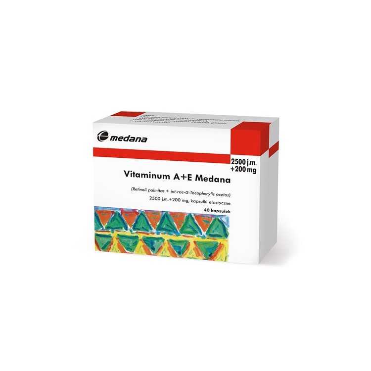 Vitamina A + E 40 kapsułek elastycznych (2500j.m.A + 0,2gE)
