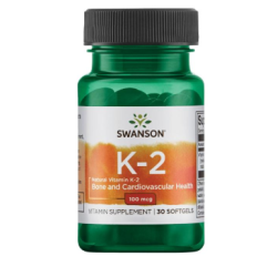 SWANSON Natural Vitamin K-2 100mcg 30 kapsułek Data ważności 30.04.2024r.*