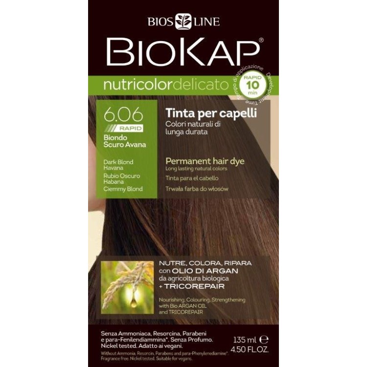 BIOKAP Nutricolor Delicato Rapid 6.06 Ciemny Blond 135ml