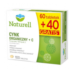NATURELL CYNK organiczny + witamina C 100 tabletek