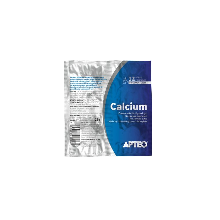 Calcium w folii APTEO 12 tabletek musujących