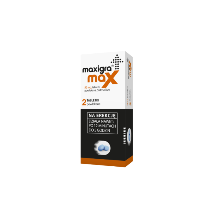 Maxigra Max 50 mg x 2 tabletki powlekane