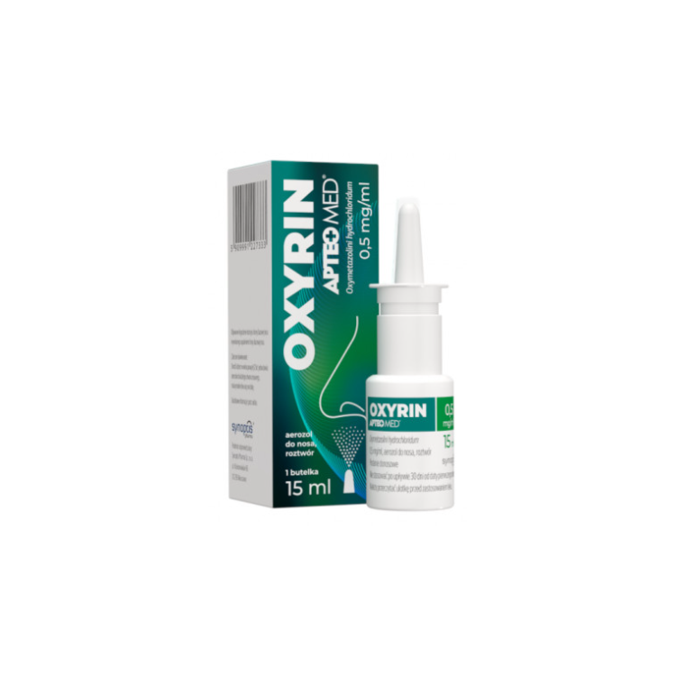 Oxyrin APTEO MED 0,5 mg/ml aerozol do nosa, roztwór 15 ml