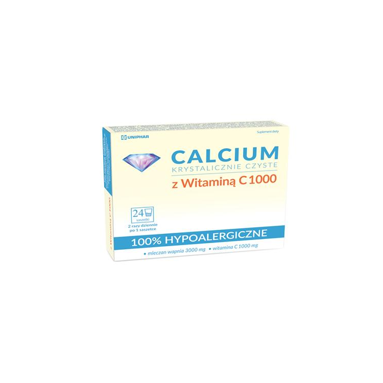 Calcium Krystalicznie z wit. C 1000 mg 24 saszetki