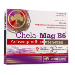 OLIMP CHELA-MAG B6 Ashwagandha + żeń-szeń 30 kapsułek