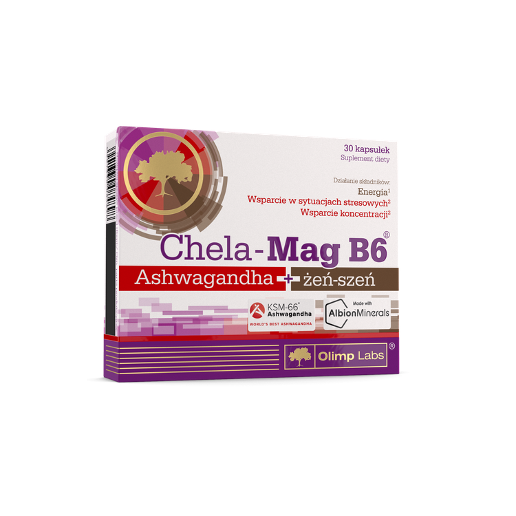 OLIMP CHELA-MAG B6 Ashwagandha + żeń-szeń 30 kapsułek