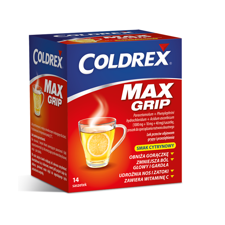 Coldrex Maxgrip o smaku cytrynowym 14 saszetek