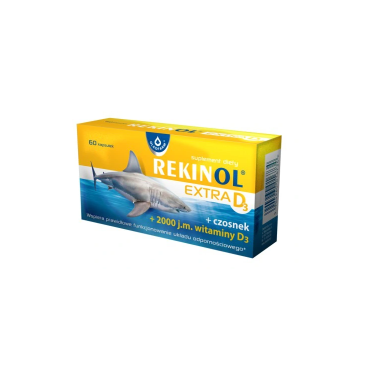 Rekinol Extra D3 olej z wątroby rekina 60 kapsułek