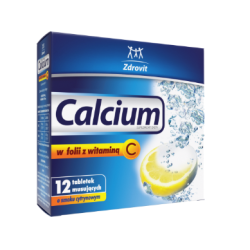 ZDROVIT Calcium w folii z witaminą C 12 tabletek musujących