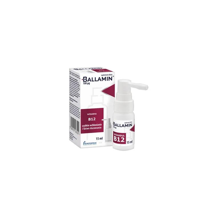Ballamin witamina B12 spray do stosowania w jamie ustnej 15 ml