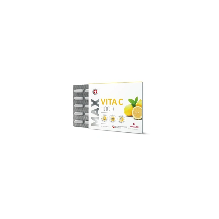 MAX VITA C 1000mg COLFARM 15 kaps. MAX VITA C 1000mg COLFARM 15 kaps.