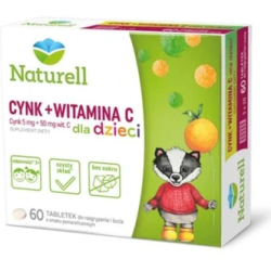 Naturell Cynk + Witamina C dla dzieci 60 tabletek do rozgryzania i żucia