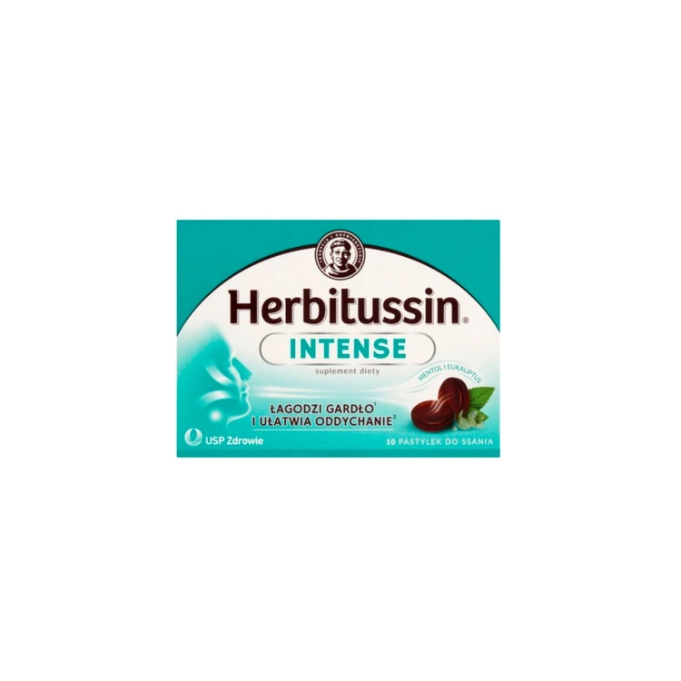 Herbitussin Intense pastylki na gardło 10 past.