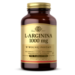 SOLGAR L-Arginina 1000 mg w postaci wolnej 90 tabletek