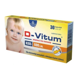 D-Vitum KIDS 600 witamina D dla niemowląt 600 j.m., 30 kapsułek twist-off
