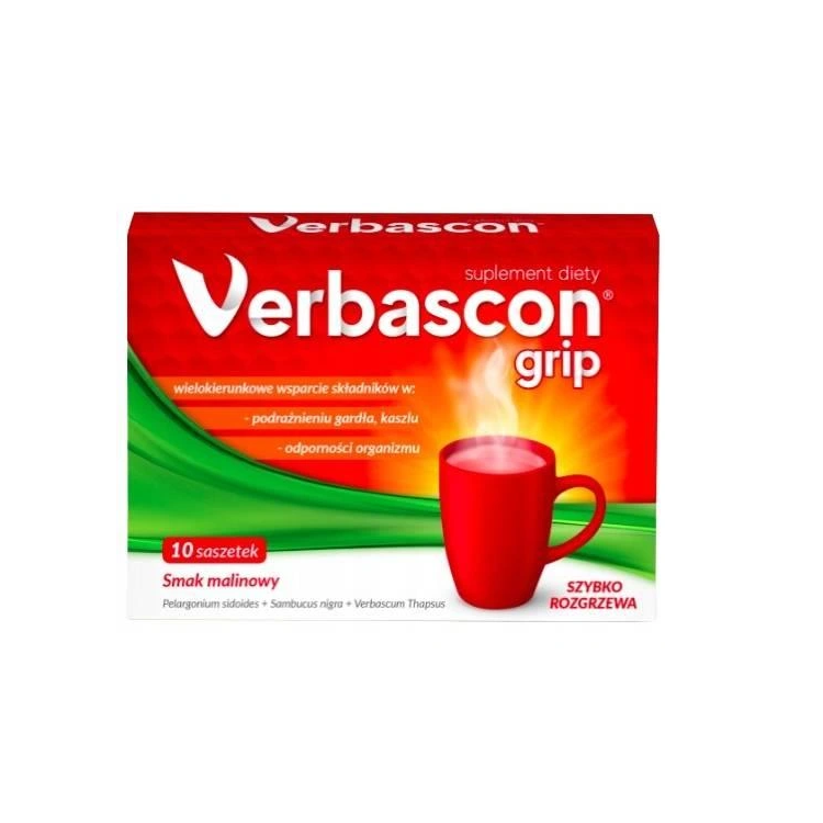 Verbascon Grip smak malinowy 10 saszetek