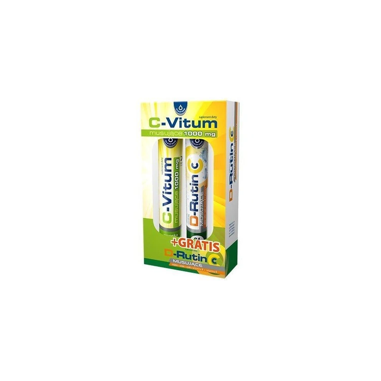C-Vitum musujące 1000 mg 20 tabletek + D-Rutin CC musujące 20 tabletek