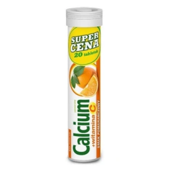 Calcium + witamina C 20 tabletek musujących o smaku pomarańczowym