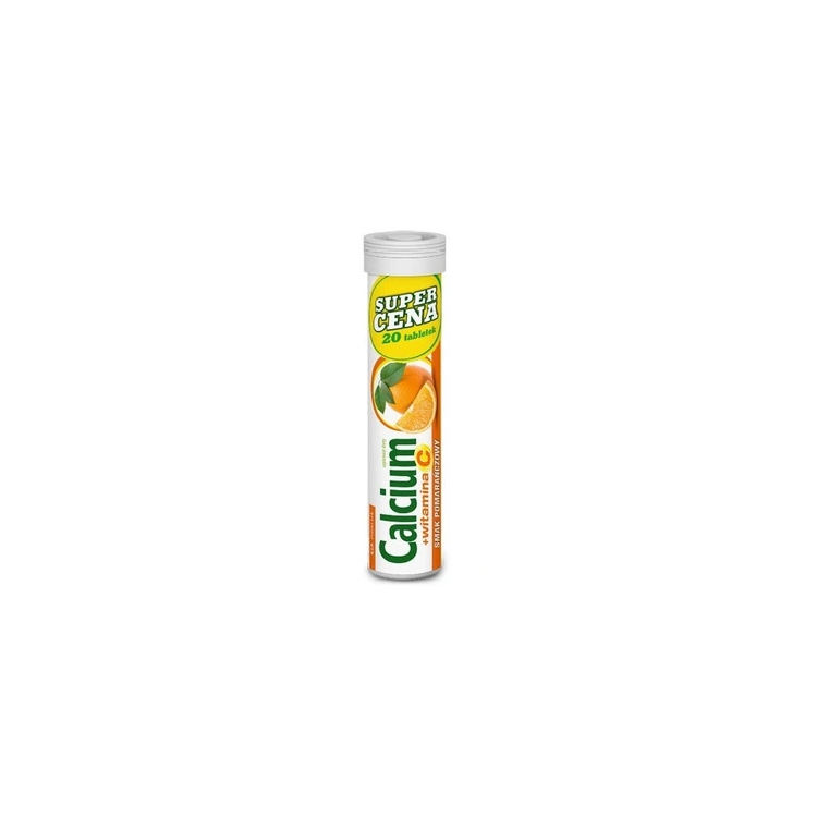 Calcium + witamina C 20 tabletek musujących o smaku pomarańczowym