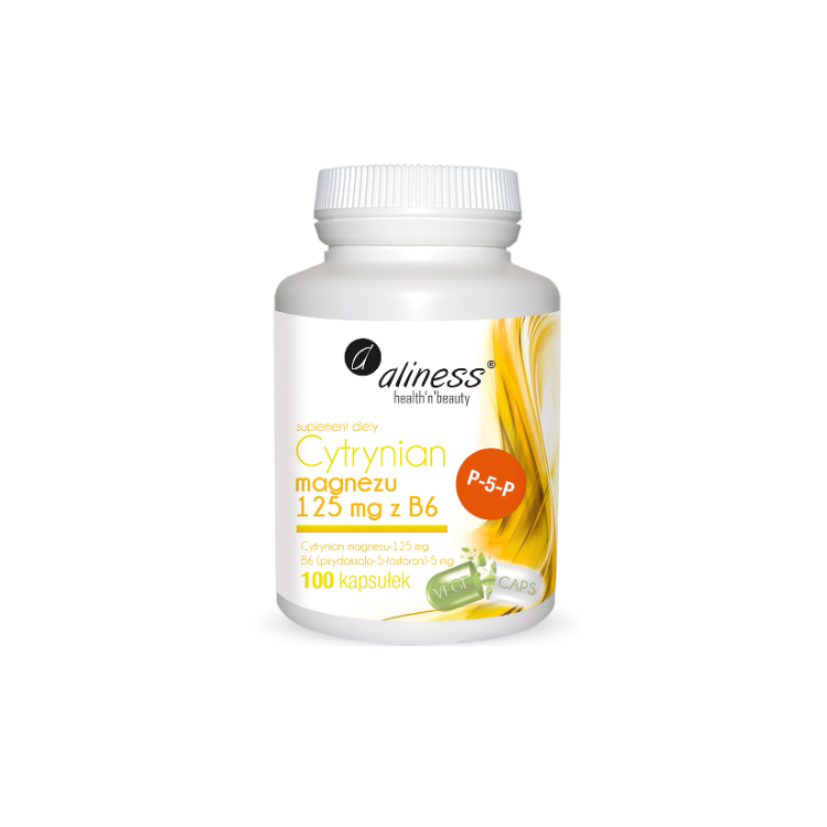 Aliness Cytrynian Magnezu 125 mg z B6 (P-5-P) 100 kapsułek