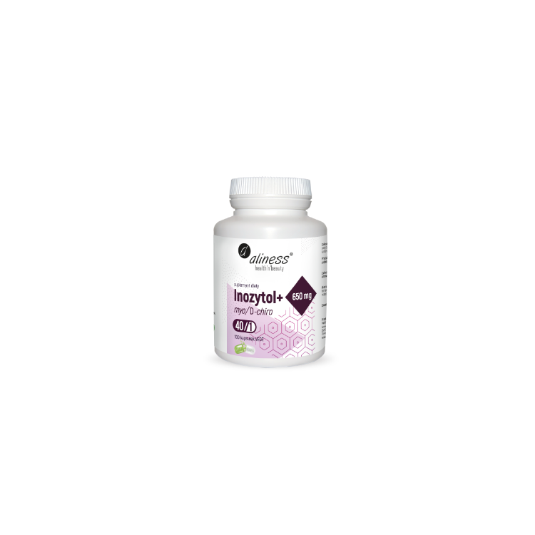 Aliness Inozytol myo/D-chiro, 40/1, 650 mg + b6 x 100 Vege caps