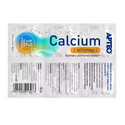 Apteo Calcium z witaminą C o smaku pomarańczowym 12 tabletek musujących (w folii)