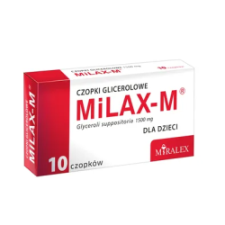 Milax-M 1500 mg, czopki glicerolowe dla dzieci 10 sztuk