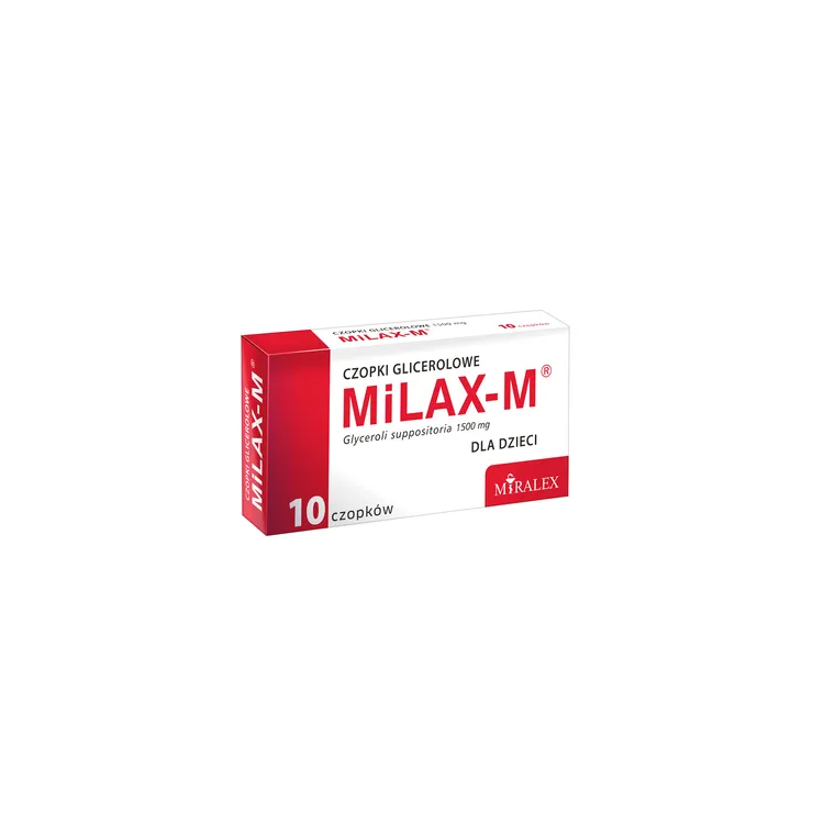 Milax-M 1500 mg, czopki glicerolowe dla dzieci 10 sztuk