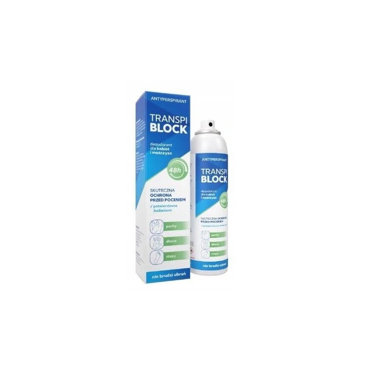 Transpiblock DEO DEZODORANT ANTYPERSPIRANT dla kobiet mężczyzn 48 h 150ml