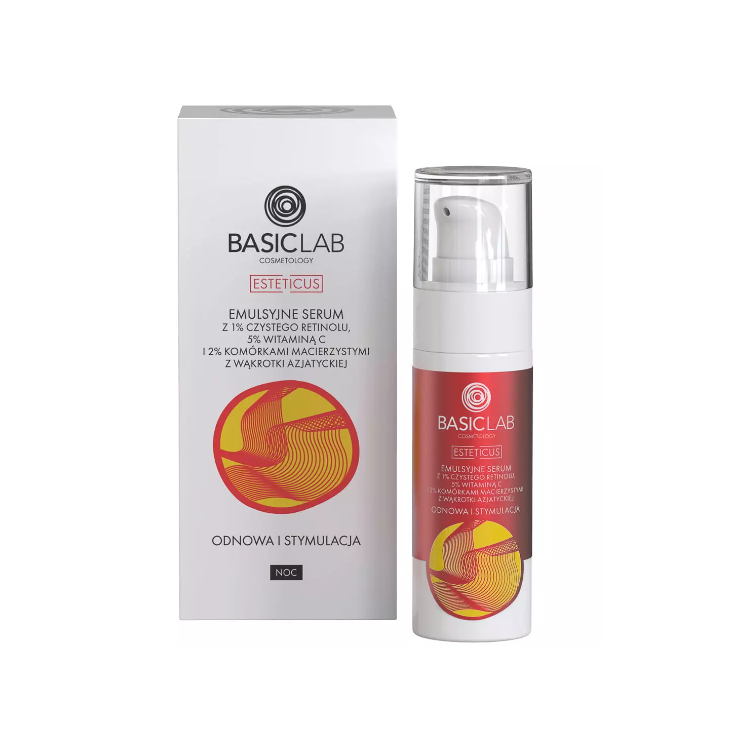 BASICLAB EMULSYJNE SERUM Z 1% CZYSTEGO RETINOLU ODNOWA I STYMULACJA 30ml