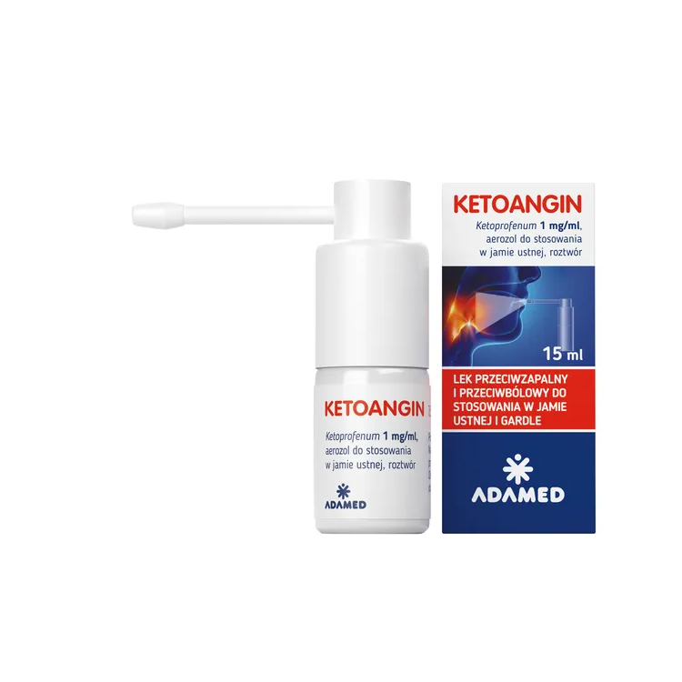 Ketoangin 1 mg/ml aerozol do stosowania w jamie ustnej 15 ml