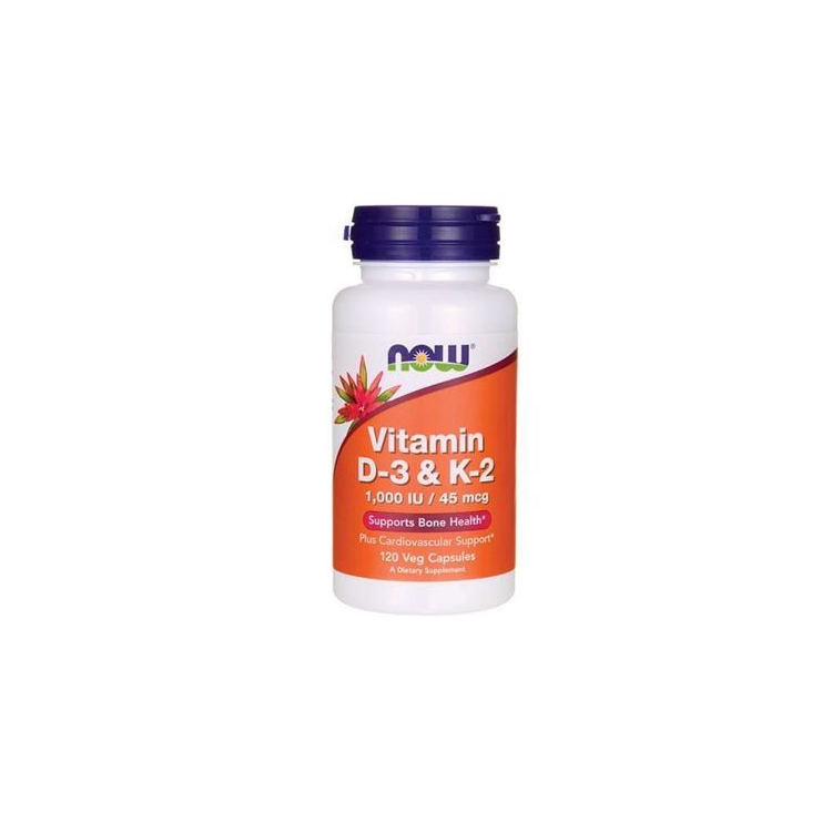 NOW Foods Witamina Vitamin D3 & K2 1000IU / 45mcg - 120kaps