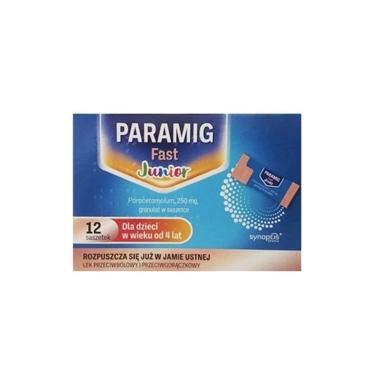 Paramig Fast Junior 250 mg 12 saszetek