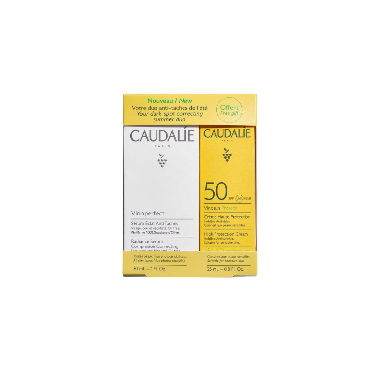 CAUDALIE Zestaw Vinoperfect Serum 30ml + Vinosun Protect Krem SPF50+ 25ml